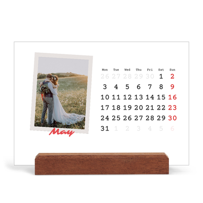 Easel Desk Calendar Landscape  — Signed in crimson [cover]
