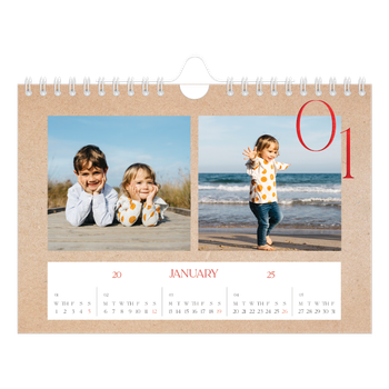 A5 Landscape Photo Calendar — Pops of red
