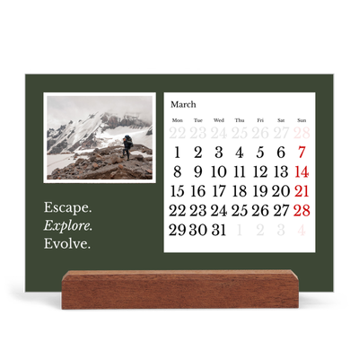 Easel Desk Calendar Landscape  — Editorial Earth [March]