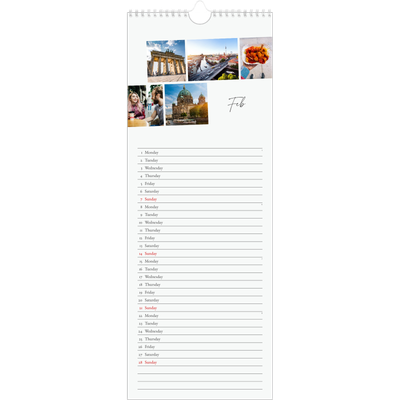Slim Calendar  — City break [February]