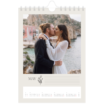 A5 Photo Calendar — Initials in bloom [May]