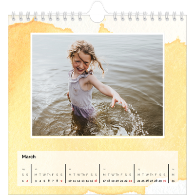 Square calendars  — Watercolour backgrounds [March]