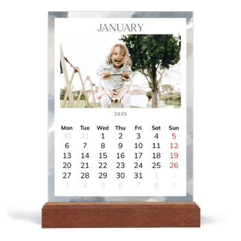 Easel Desk Calendar Portrait — Paintbrush effect