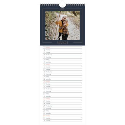 Slim Calendar  — Prussian blue [March]