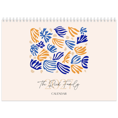 A4 Double Photo Calendar — Minimalist coral [cover]