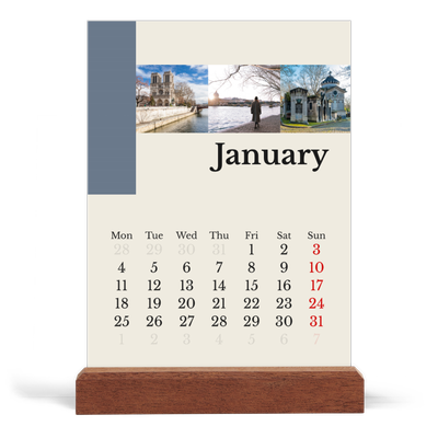 Easel Desk Calendar Portrait  — Sights of the world [January]