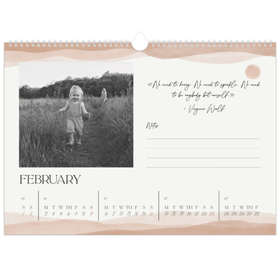 A3 Photo Calendar — Wellbeing quotes [February]