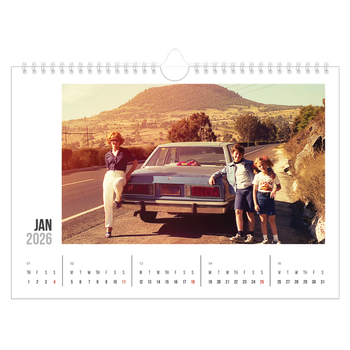 A4 Landscape Photo Calendar — Abbreviated text