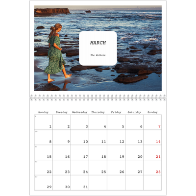 A4 Double Photo Calendar — Full story [March]