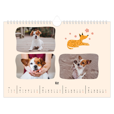 A4 Landscape Photo Calendar — Dog paws and doodles [cover]