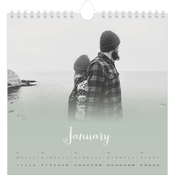 Square Photo Calendar — Misty green