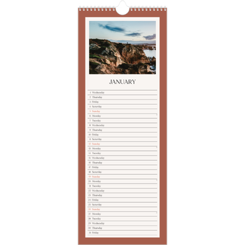 Slim Calendar (15 x 40cm) — Classic colours