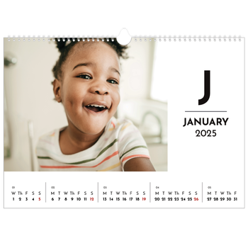 A3 Landscape Photo Calendar — Letter spotlight