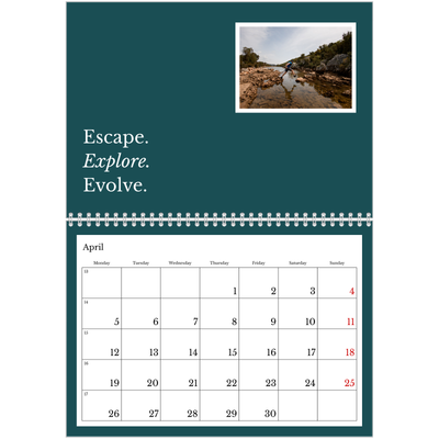 A4 Double Photo Calendar — Editorial Earth [April]