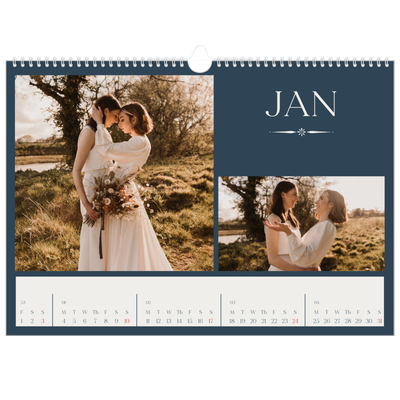 A3 Photo Calendar — Slate and serifs [January]