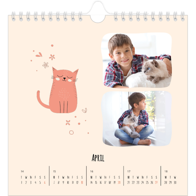 Square calendars  — Cat paws and doodles [April]