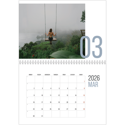 A4 Double Photo Calendar — Number months [March]