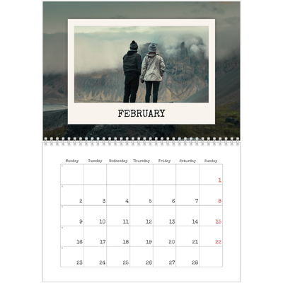 A4 Double Photo Calendar — The portrait edit [February]