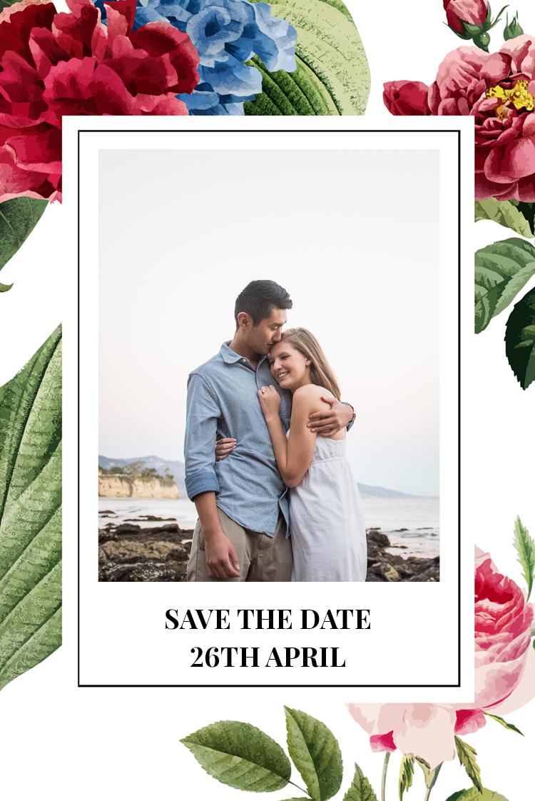 Save the date — Bright vintage flowers