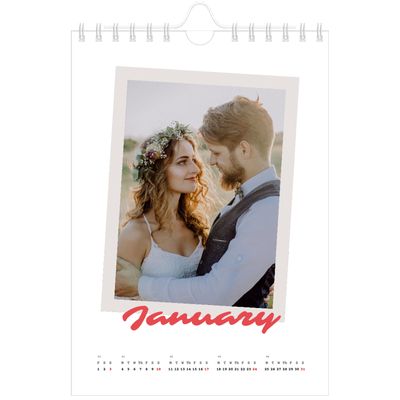 A5 Photo Calendar — Signed in crimson [January]