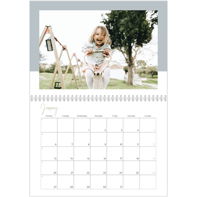 A4 Double Photo Calendar — Earthy frames [January]