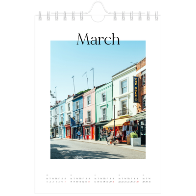 A5 Photo Calendar — My travelogue [March]