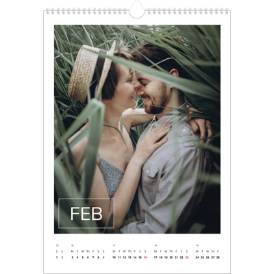 A3 photo calendars — Date box overlay [February]