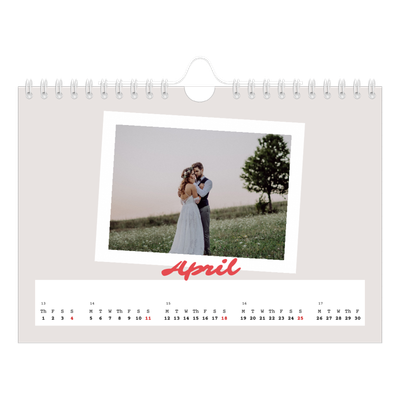 A5 Landscape Photo Calendar — Signed in crimson [April]