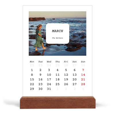 Easel Desk Calendar Portrait  — Full story [March]