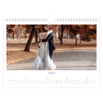 A4 Landscape Photo Calendar — Cobalt classic [March]