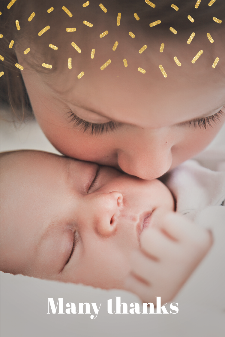 Thank you cards — Gold flecks