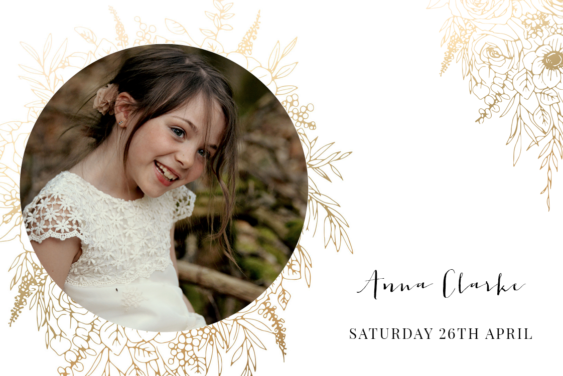 Thank you cards — Line drawing flower frames