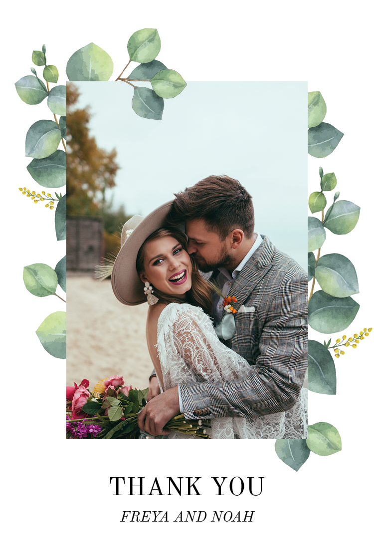 Thank you cards — Painted foliage