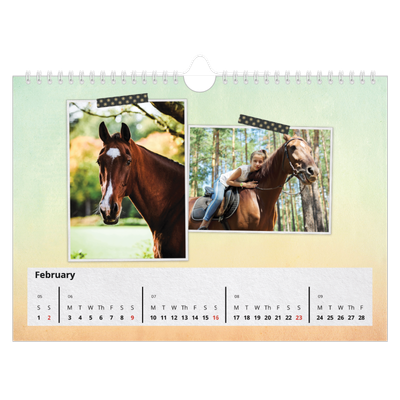 A4 Landscape Photo Calendar — Craft tape [February]