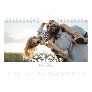 A5 Landscape Photo Calendar — Flower motif