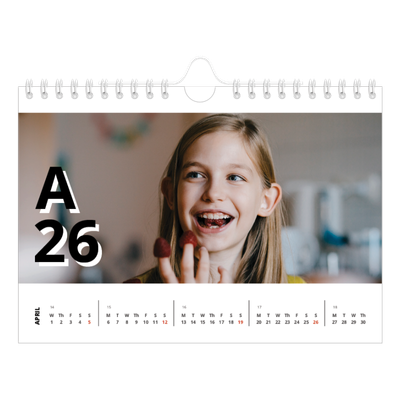 A5 Landscape Photo Calendar — Letter style [April]