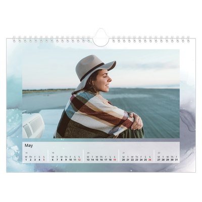 A4 Landscape Photo Calendar — Paper marbling [May]