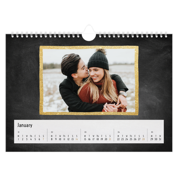 A4 Landscape Photo Calendar — Glitter frames