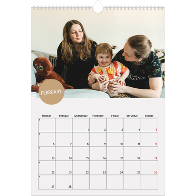 A3 photo calendars — Photo sticker [February]