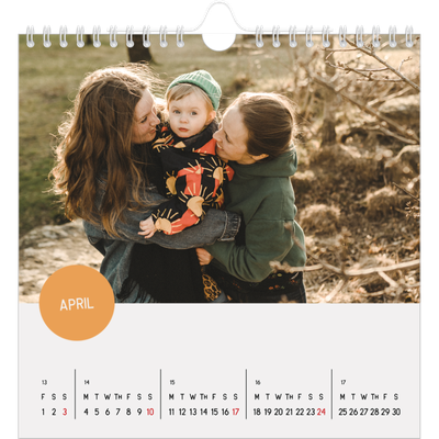 Square calendars  — Photo sticker [April]