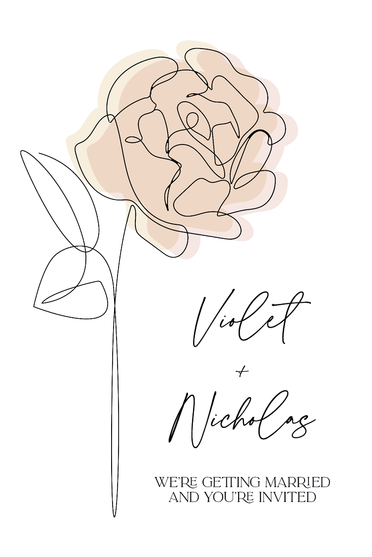 Invitations — Delicate flower lines