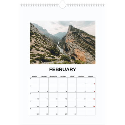A3 photo calendars — Simple photo [February]