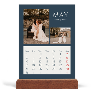 Easel Desk Calendar Portrait  — Slate and serifs [cover]