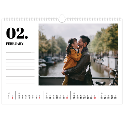 A3 Photo Calendar — Serif and moments [February]