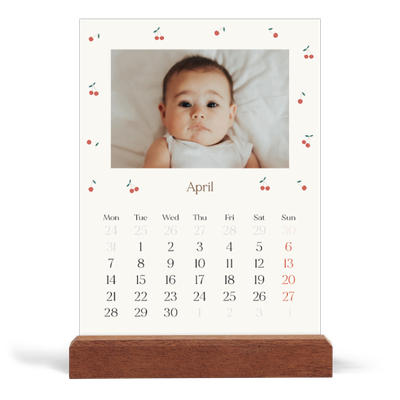 Easel Desk Calendar Portrait  — Cherry bliss [April]