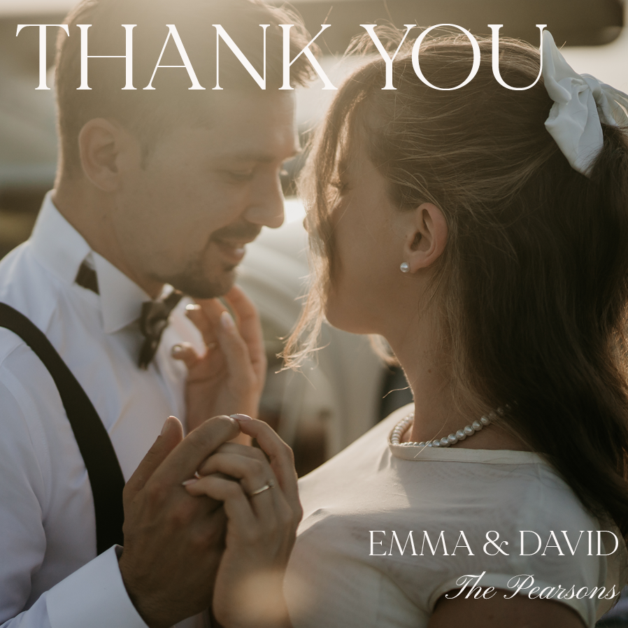 Thank you cards — Serif and snaps