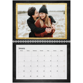 A4 Double Photo Calendar — Glitter frames