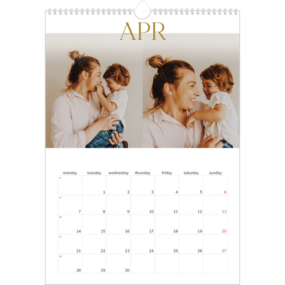 A3 photo calendars — Big gold text [April]