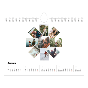 A5 Landscape Photo Calendar — Collage shapes