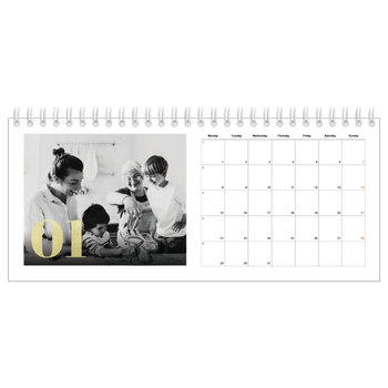 Desk Photo Calendar — Large glitter numbers